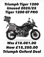 2025/25 Pre-Reg Triumph Tiger 1200 GT Pro Motorcycle DEAL 