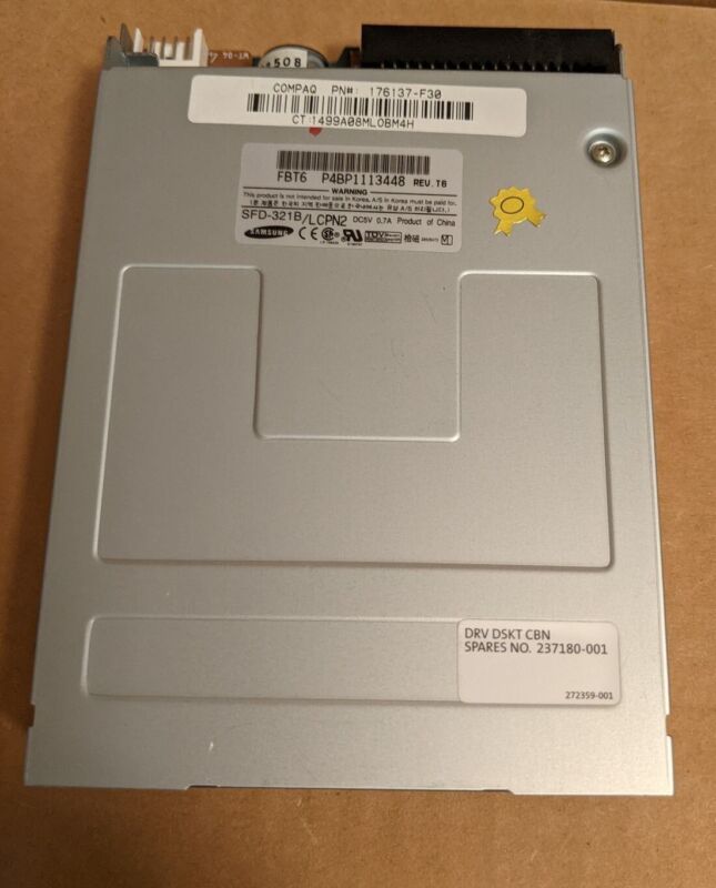 Samsung / Hp 3.5 Inch Floppy Disk Drive Sfd-321b 3.5" Internal Desktop 1.44 Mb