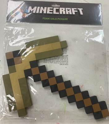 SDCC 2013 Exclusive Minecraft Foam Gold Pick Axe by Think Geek 