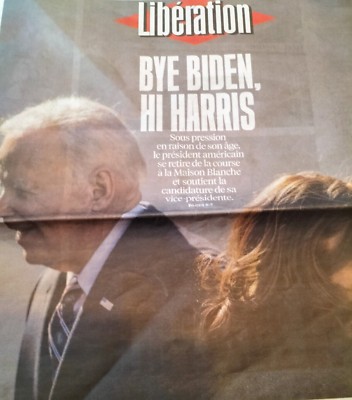 LIBERATION 22 juillet 2024- Joe BIDEN se retire, Kamala HARRIS arrive