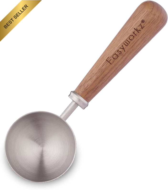 Retro Stainless Steel Coffee Spoon with Black Walnut Handle,10G Measuring Spoon
