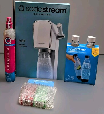 SodaStream Terra Sparkling Water Maker Bundle (White) + CO2 + DWS Bottles - KIT