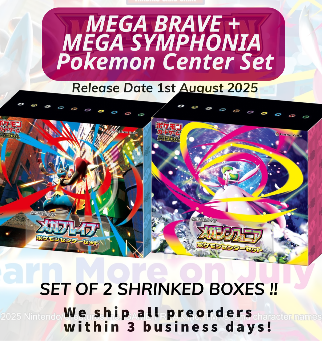 Pokemon Mega Symphony Mega brave 4BOX分 Mega Brave Mega Symphonia Pokemon Center Set Box Pokemon
