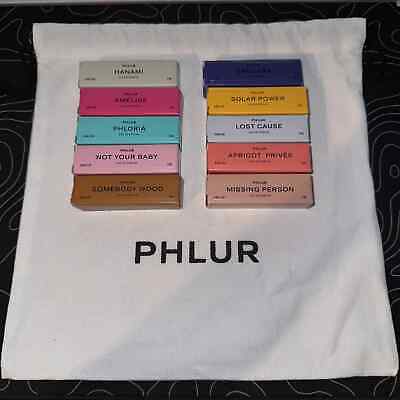 New Lot/Bundle of 10 PHLUR Perfume Samples, 0.06 Fl Oz (2 ml)