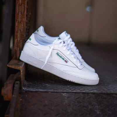 Men's Reebok Club C 85 Vintage Tennis Shoes - White Green AR0456 - Size 10.5
