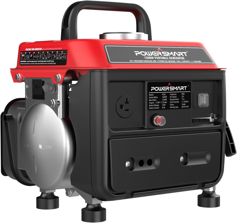 Powersmart 1200 Watts Gas Powered Portable Generator, Ultralight, EPA & CARB Com