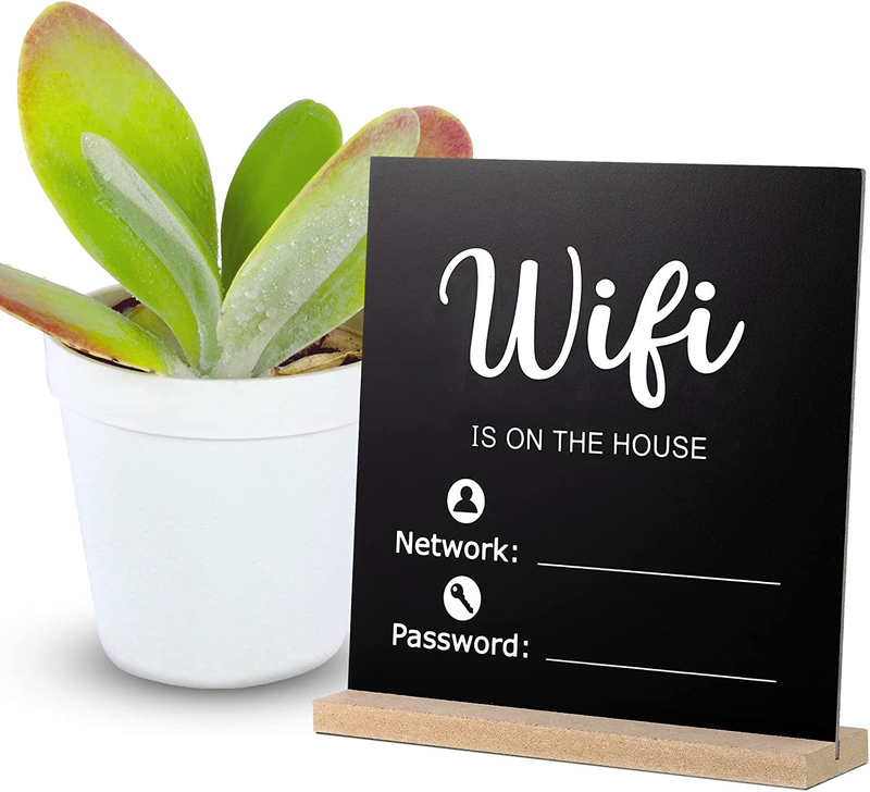 Wooden Wifi Sign Chalkboard Style Wifi Password Sign Board Freestanding Sign Cen