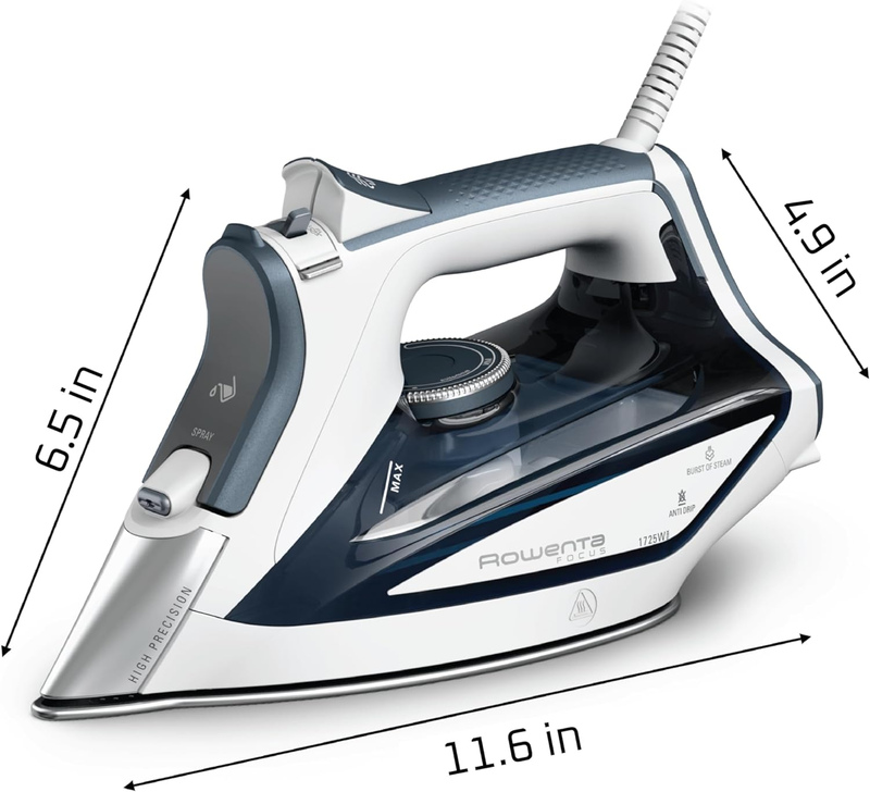 Focus DW5280,Professional, Stainless Steel Soleplate Steam Iron for Clothes Stan