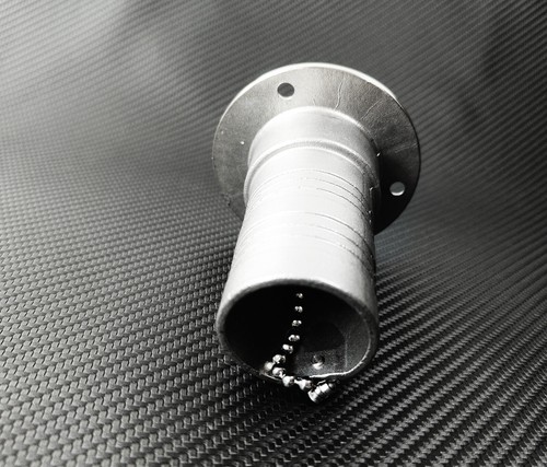 1.5" Inlet Polished Stainless Steel Fuel Filler Neck Flip Top Cap Universal