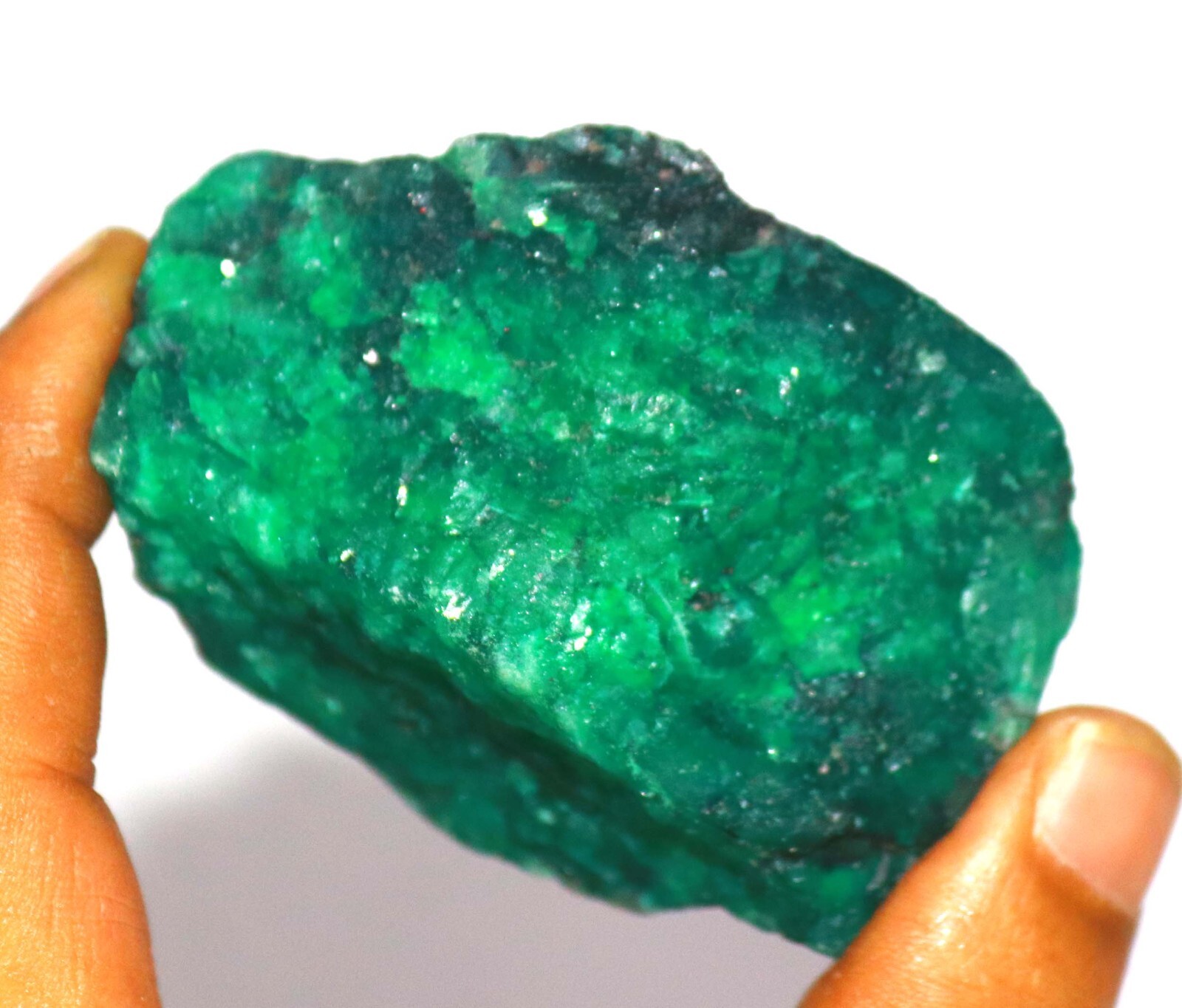 880 Ct Certified Natural Brazilian Green Emerald Dyed Rough Loose Gems 6GGV
