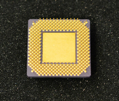 Vintage Gate Array, Fujitsu CG31164 from 1993, Gold and Purple Ceramic