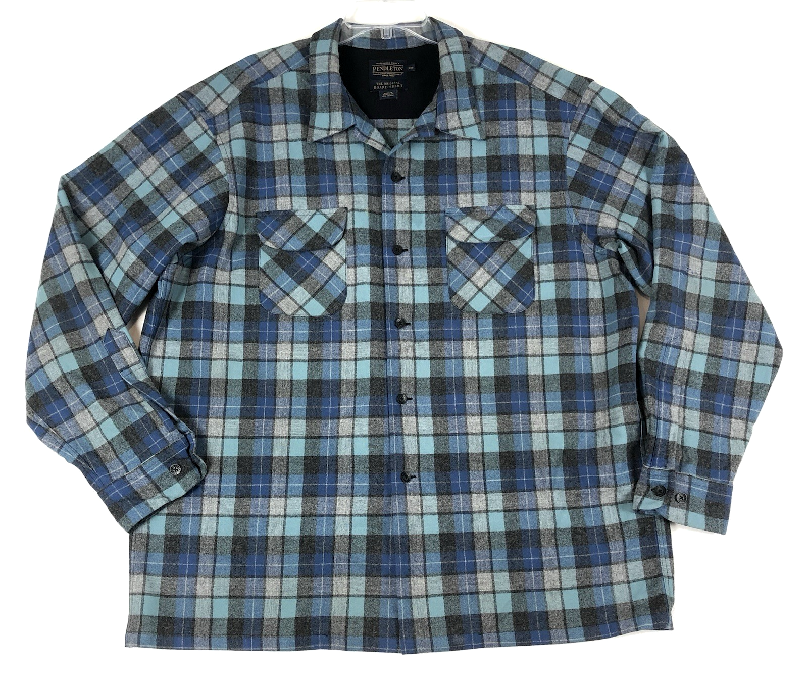 Pendleton Original Board Shirt Mens XXL Surf Plaid Blue Wool 1961