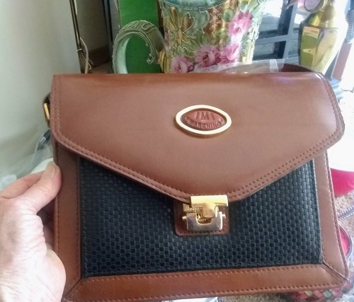 VINTAGE 1980s Marchino Brown Leather  Crossbody Bag NWT (still wrapped)