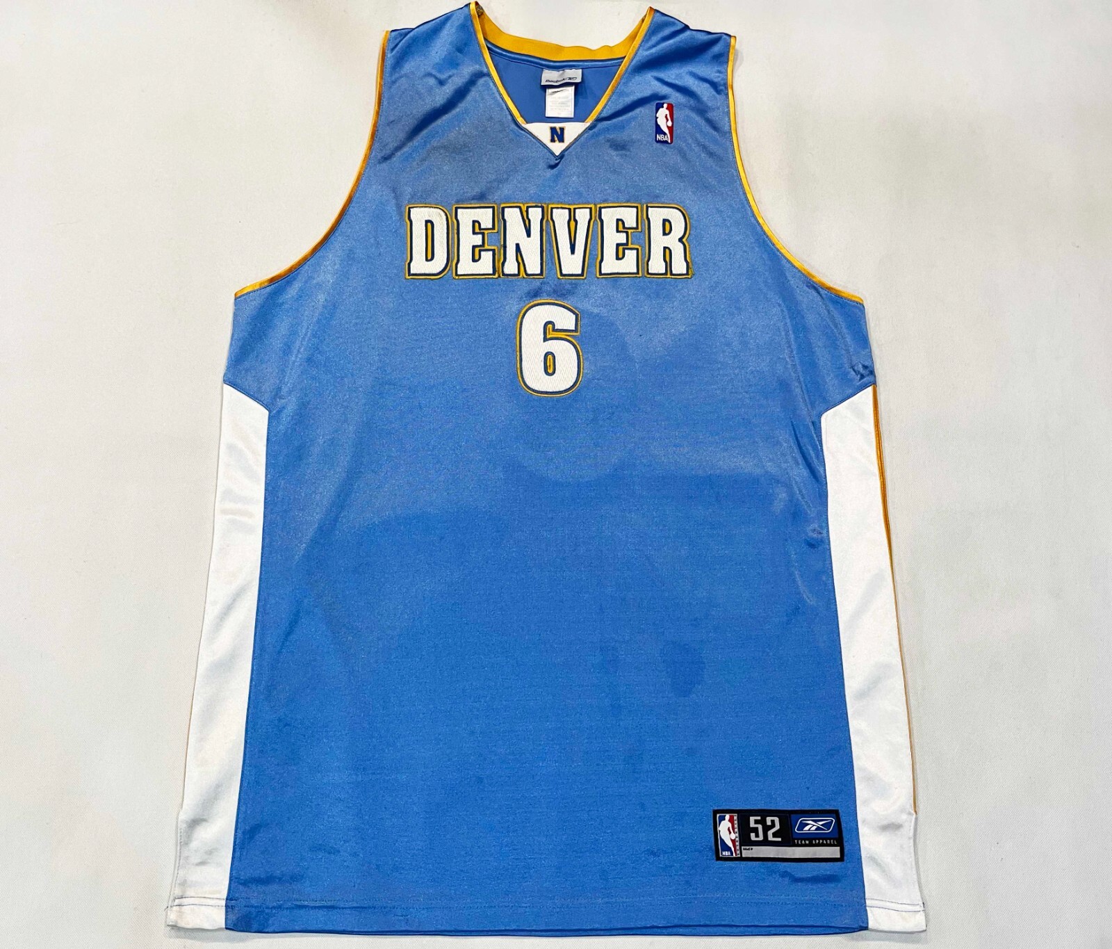Reebok Authentic NBA Denver Nuggets MARTIN #6 Jersey Sz 52