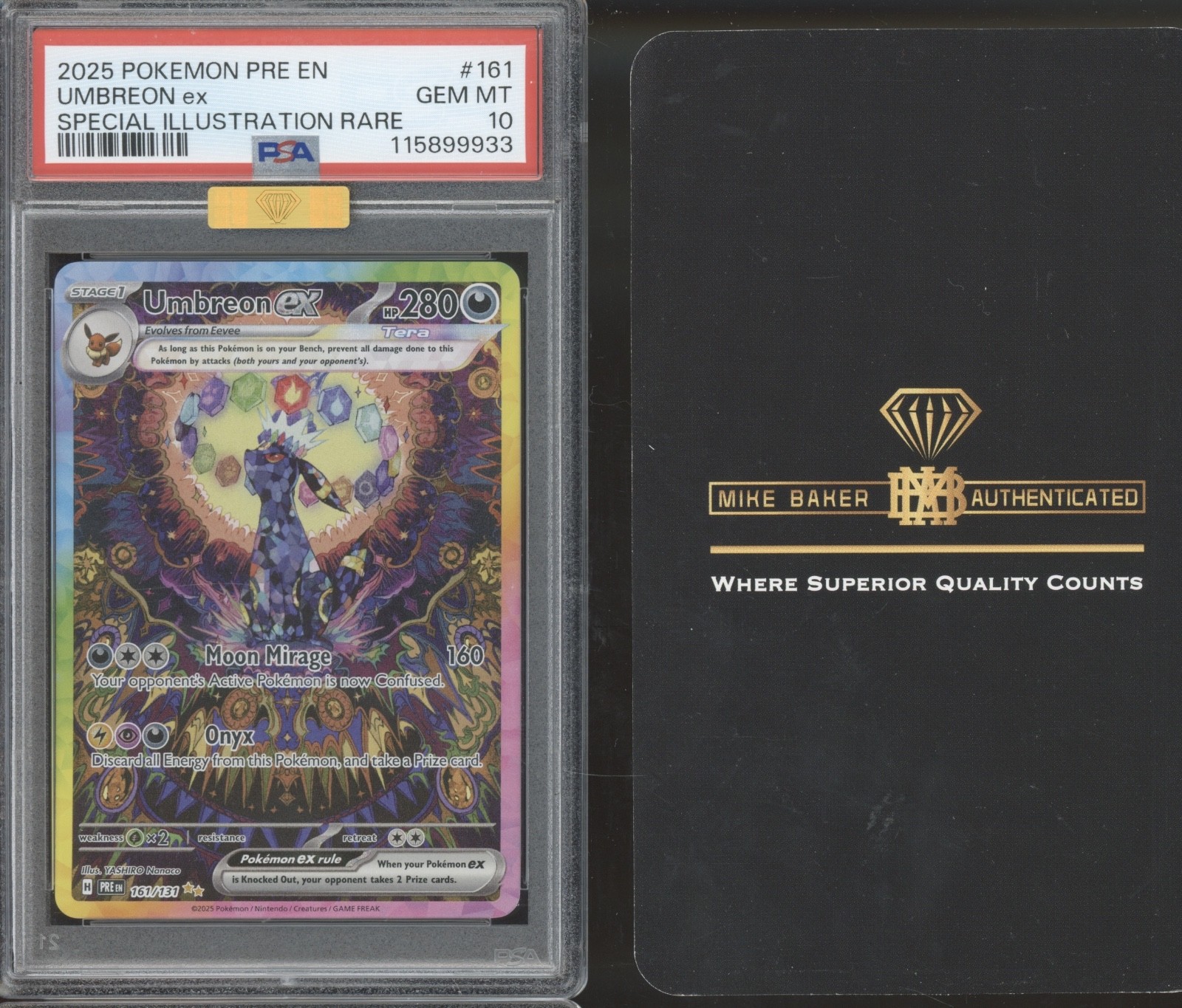 2025 Pokémon Special Illustration Umbreon EX Top 5% MBA Gold Gem Mint PSA 10