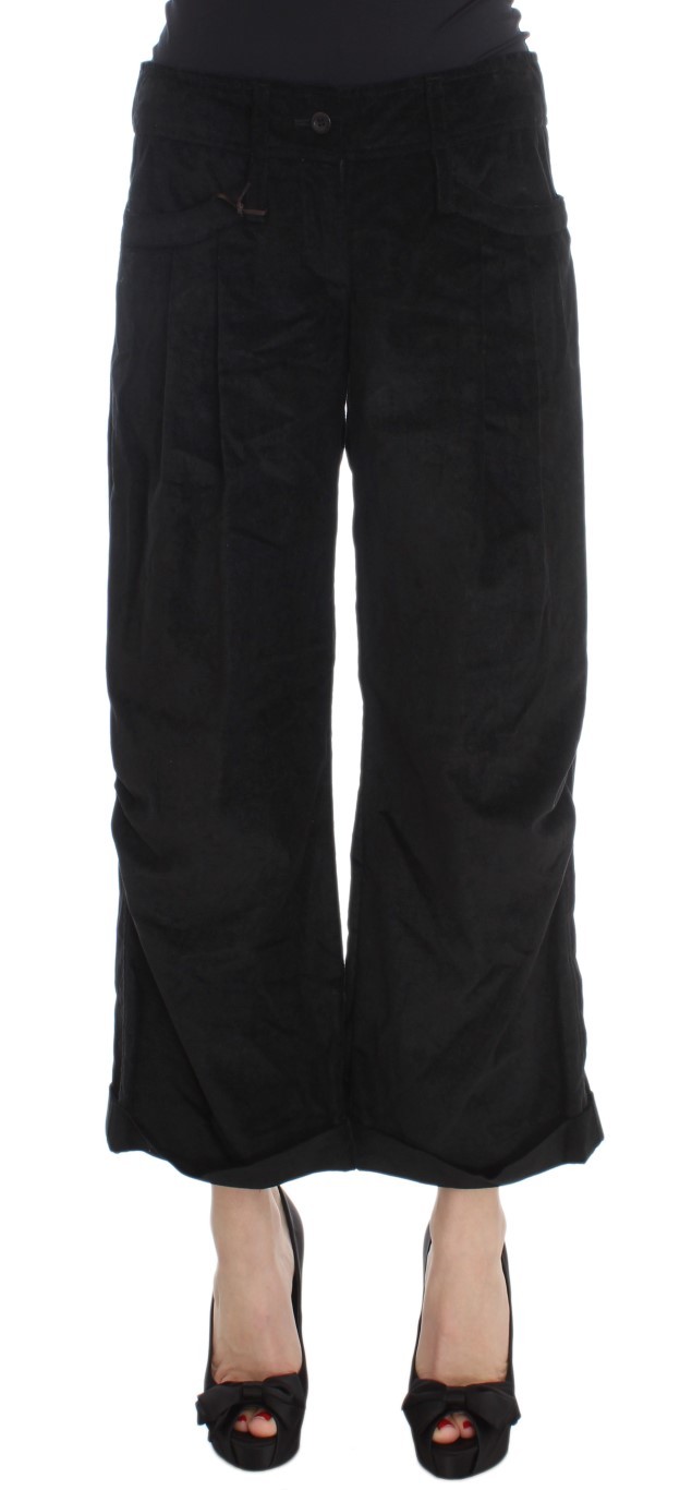 

ERMANNO SCERVINO Брюки Черные бархатные хлопковые капри Bootcut . IT40/ US6/ Рекомендуемая розничная цена 580 долларов США, Черный
