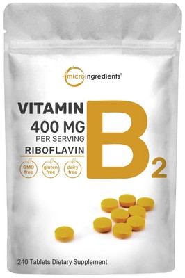 Riboflavin B2, 400mg Per Serving, 240 Mini Tablets | Essential B Supplement |...