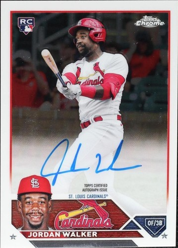 直筆サイン シリアル Topps JORDAN WALKER AUTO Jordan Walker 2023 Topps Chrome Red Wave Rookie Auto /5 PSA