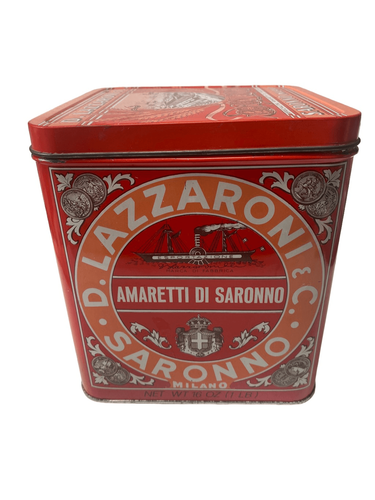 D Lazzaroni Amaretti Di Sarrono Italian Cookies Large Tin Kitchen Decor Storage