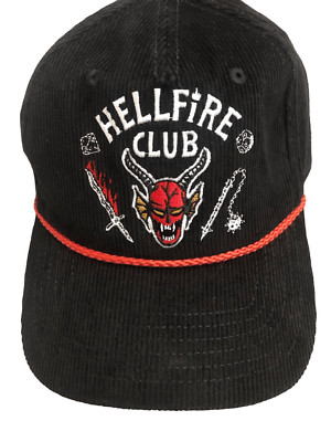 Stranger Things Hellfire Club Corduroy Black Snapback Hat