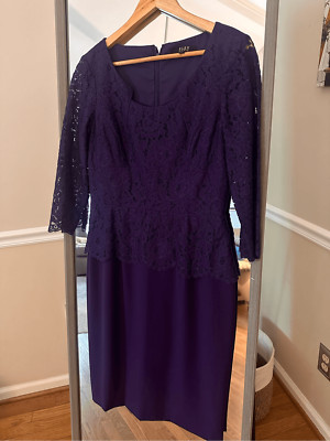 Alex Marie Formal Mother Of The  Bride Sheath Dress Size 4 Purple /cocktail
