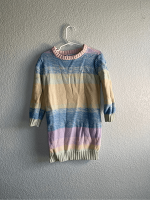 Old navy toddler girls 4T dress pastel rainbow color block long