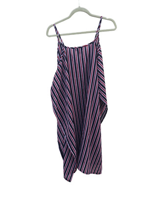 Steve Madden Women's Red Black White Stripe V-neck Side Knot Top Size OSFM