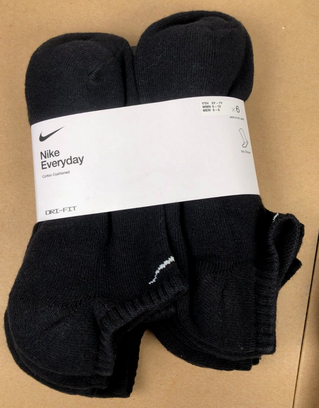 Everyday Plus Cotton Cushioned Dri-fit Unisex M 6-8 W 6-10