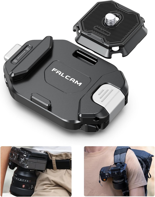 F38 Quick Release Kit for Backpack Straps V2, QR Plate Tripod Mount Adapter Capt