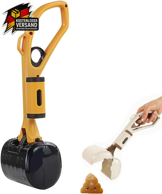 Kotschaufel Hundekotaufnehmer mit langem Griff & Beuteln für sauberes Gartenoots