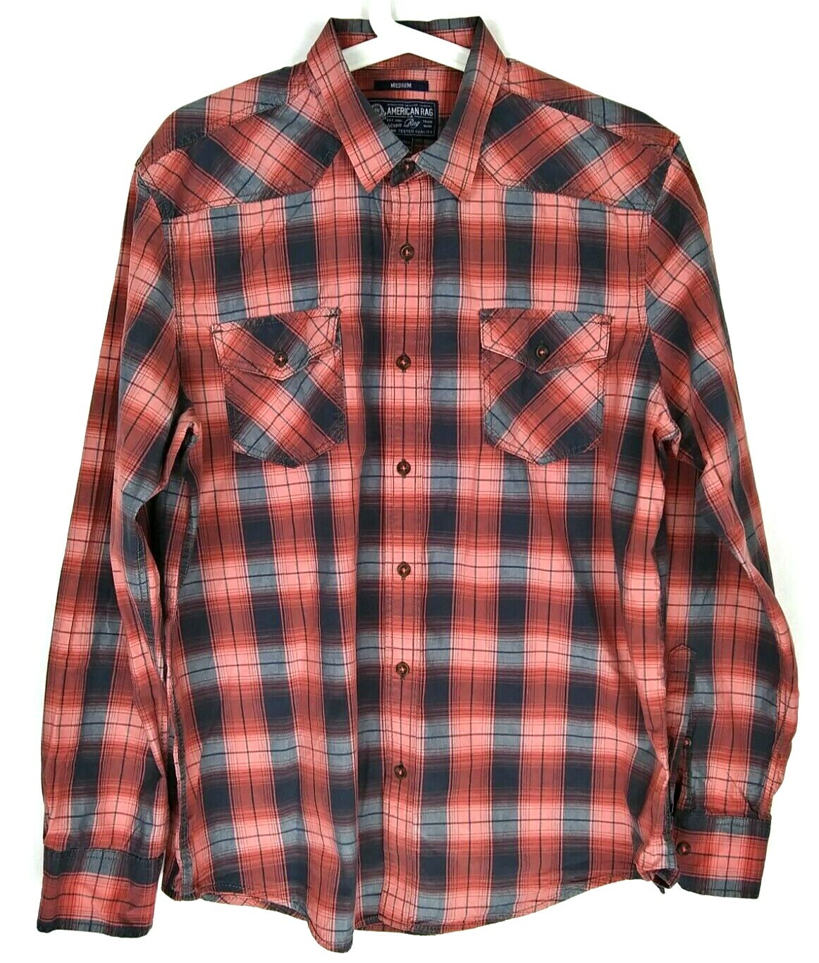American Rag Shirt Men's Tag Size M Medium Long Sleeve Red American Rag Shirt Men's Tag Size M Medium Long Sleeve Red
