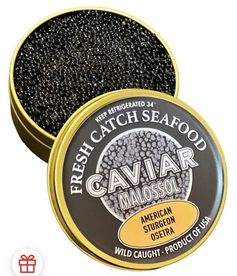   Wild American Sturgeon Black Caviar   125 Gram / 4.4oz - USA Seller  