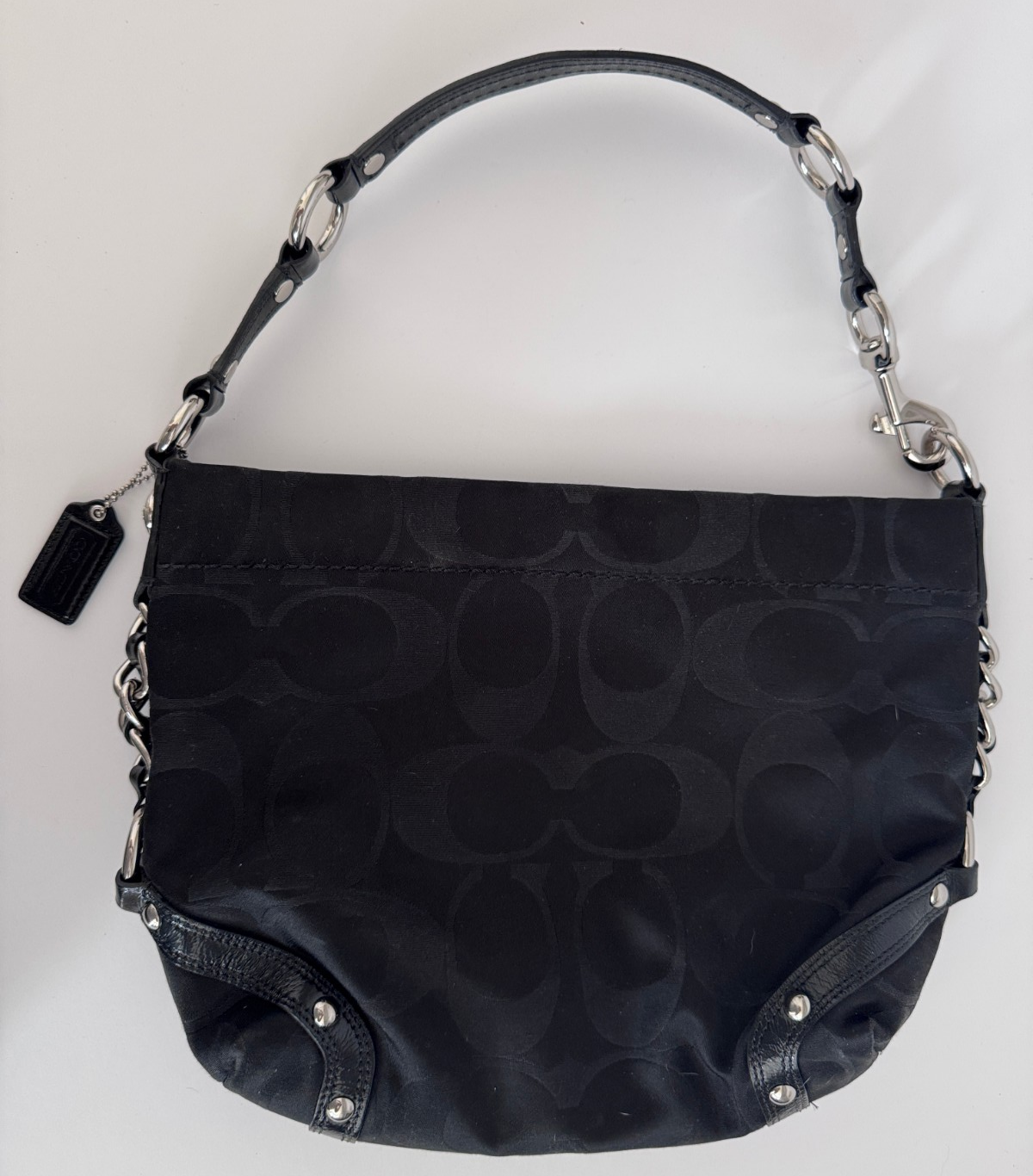 Coach Women Signature Black Shoulder Bag F15250 EUC | eBay