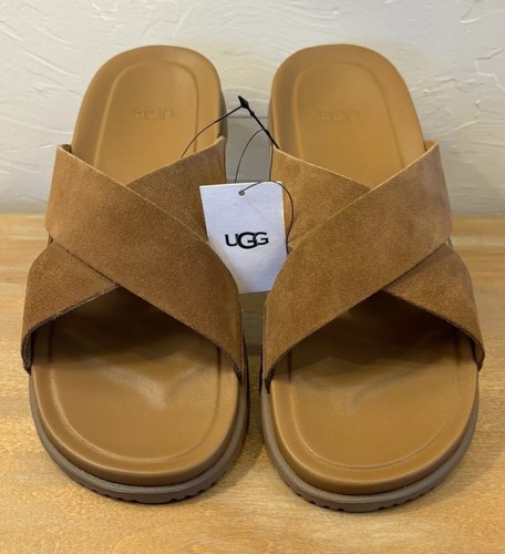 New! Ugg Wainscott Slides Sz.11 Nubuck Slip On Sandals Cross