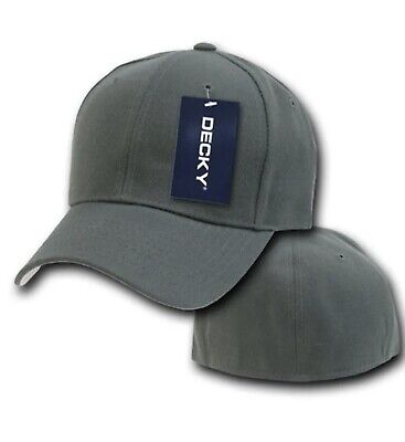 Decky 402 Plain Fitted Round Bill Caps in Charcoal  Color
