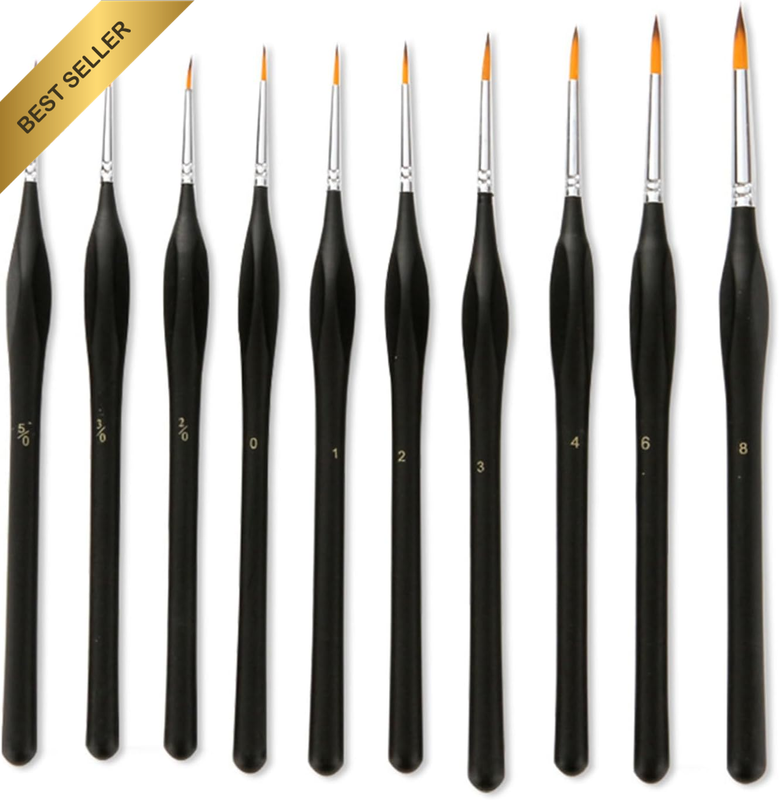 Artist Paint Brushes Set 10 Pcs Professional Detail Paint Brush Miniature Brushe