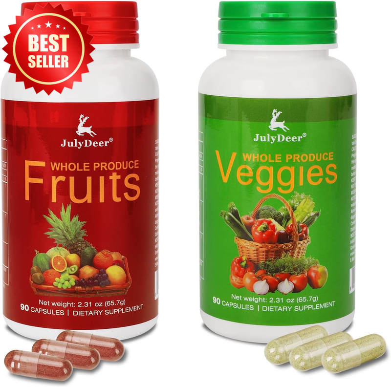 2 Bottles 18O Capsules Whole Food Fruit & Veggies Superfood Supplement US