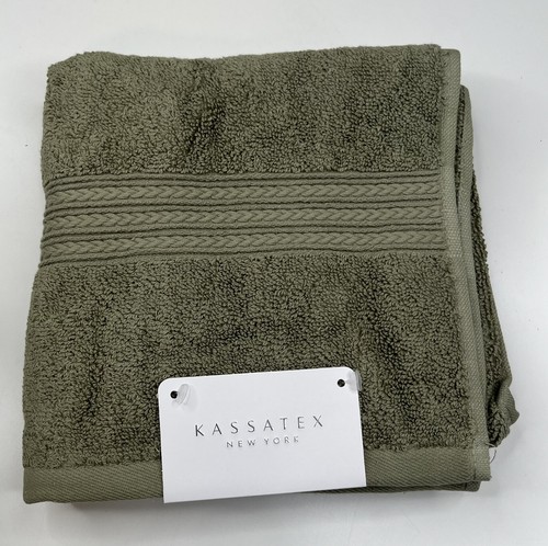 kassatex NWT Kassa design green moss bath hand towel 100% cotton O2
