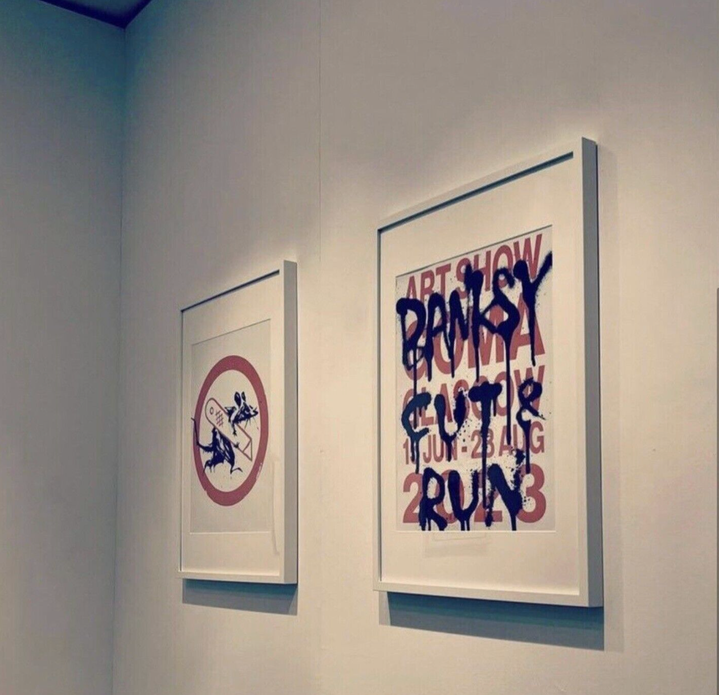 AUTHENTIC BANKSY CUT AND RUN GLASGOW EXHIBIT POSTER SET