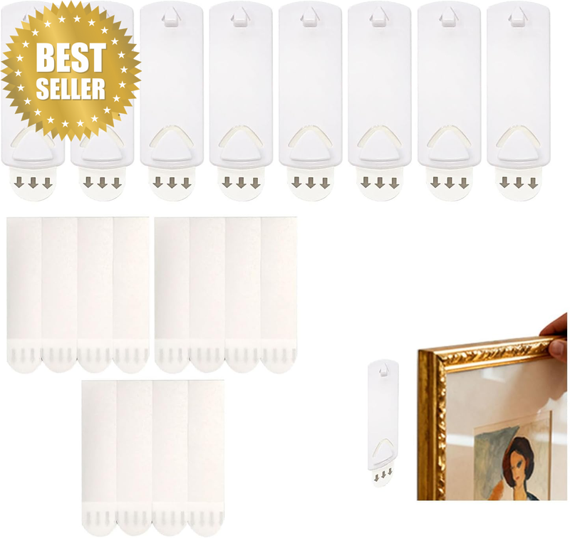 Heavy-Duty Picture Hangers for Sawtooth & Wire Frames | Strong 1.8Kg Hold withou