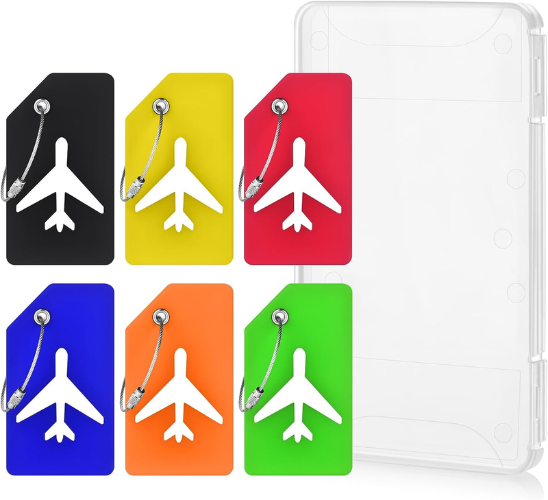 6 Pack Silicone Luggage Tag Baggage Handbag Travel Suitcase Tags with Name ID US