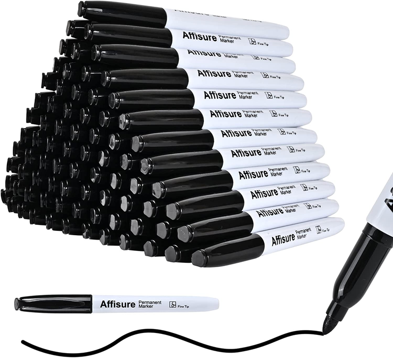, 100 Packs Permanent Markers Bulk, Quick Drying In One Second,