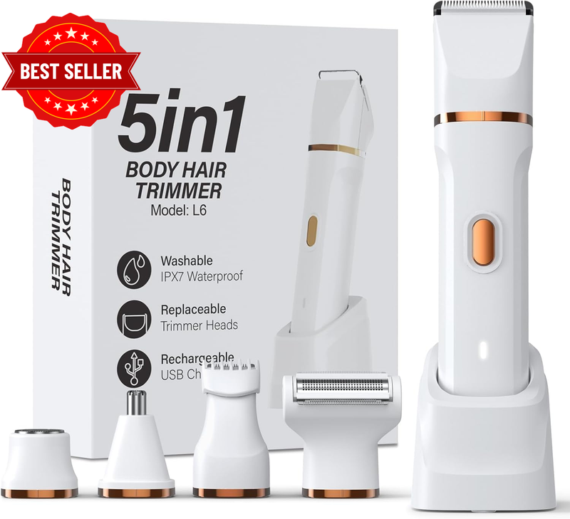 Electric Bikini Trimmer for Women - 4 in 1 Electric Shaver for Women, Waterproof