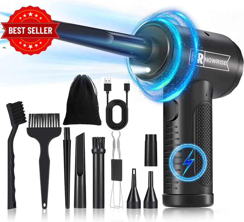 Compressed Air Duster with Keycap Puller, 3 Speed Adjustable Keyboard Laptop Com