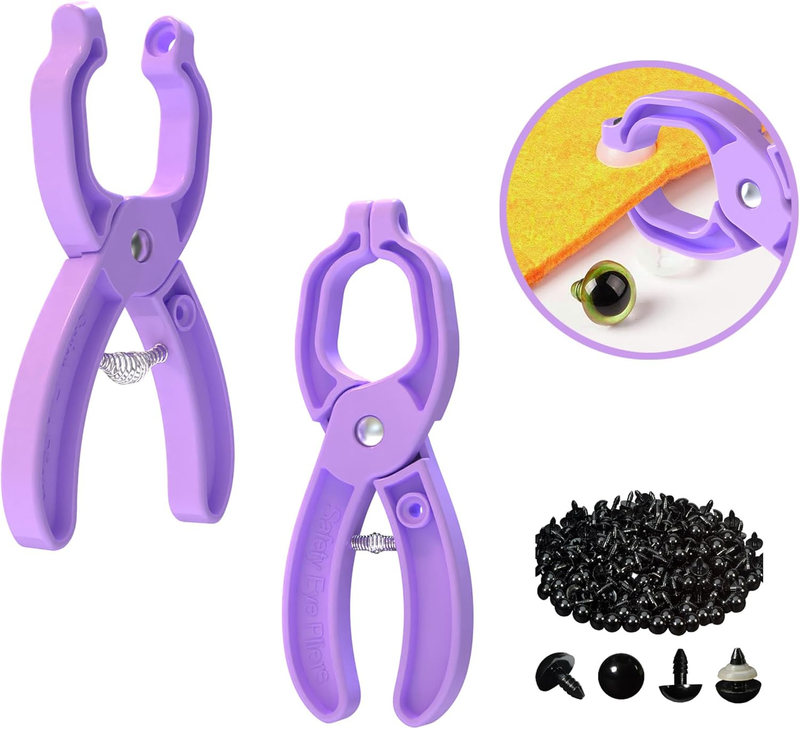 Safety Eye Tool Auxiliary Tool for Attaching Safety Eyes for Crocheting Safety Eyes Crochet Tools for Amigurumi Crochet & Stuffed 5-30Mm Animal Eyes Making Supplies Tool（Purple 1Pcs）