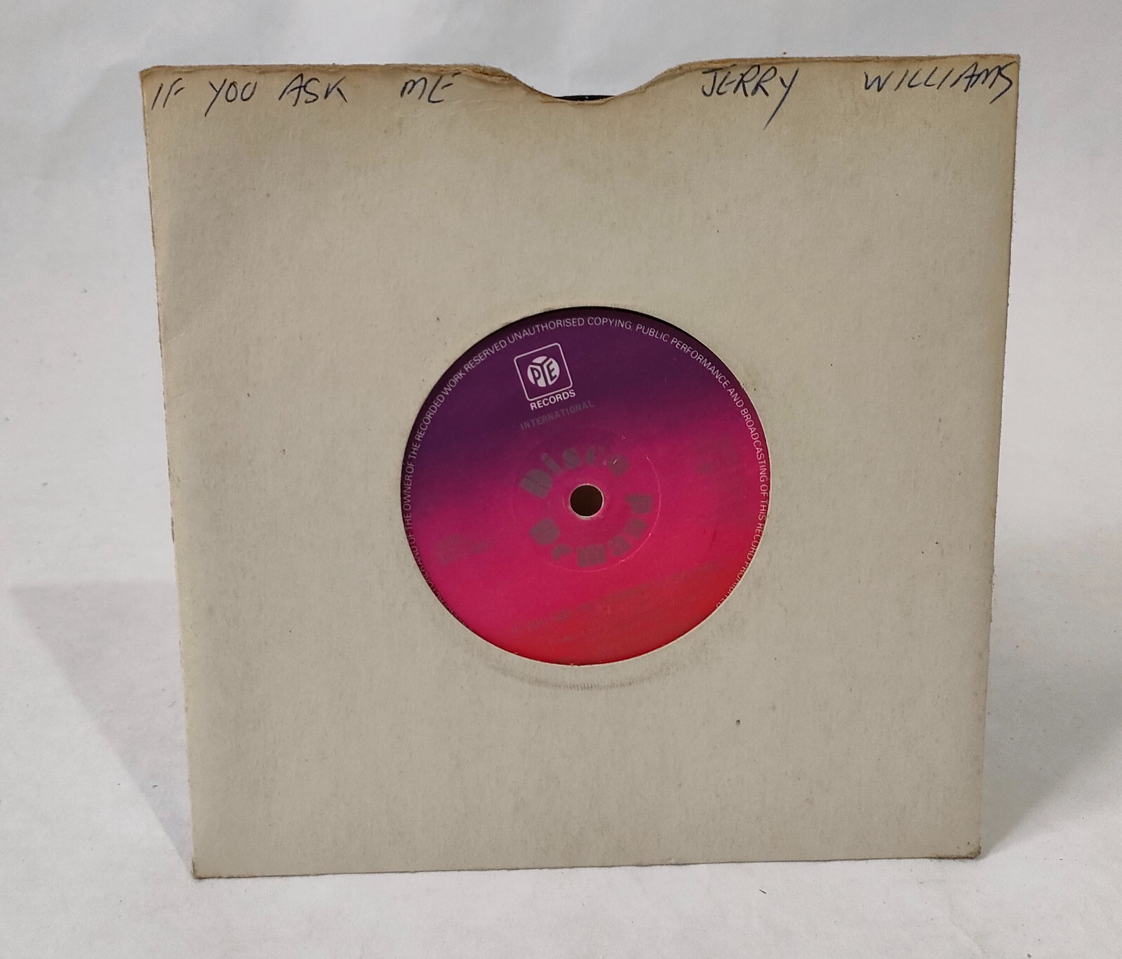 英7” Jerry Williams Jr. If You Ask Me (Because I Love You) DDS102Promo Pye International プロモ /00080 英7” Jerry Williams Jr. If You Ask Me (Because I Love You