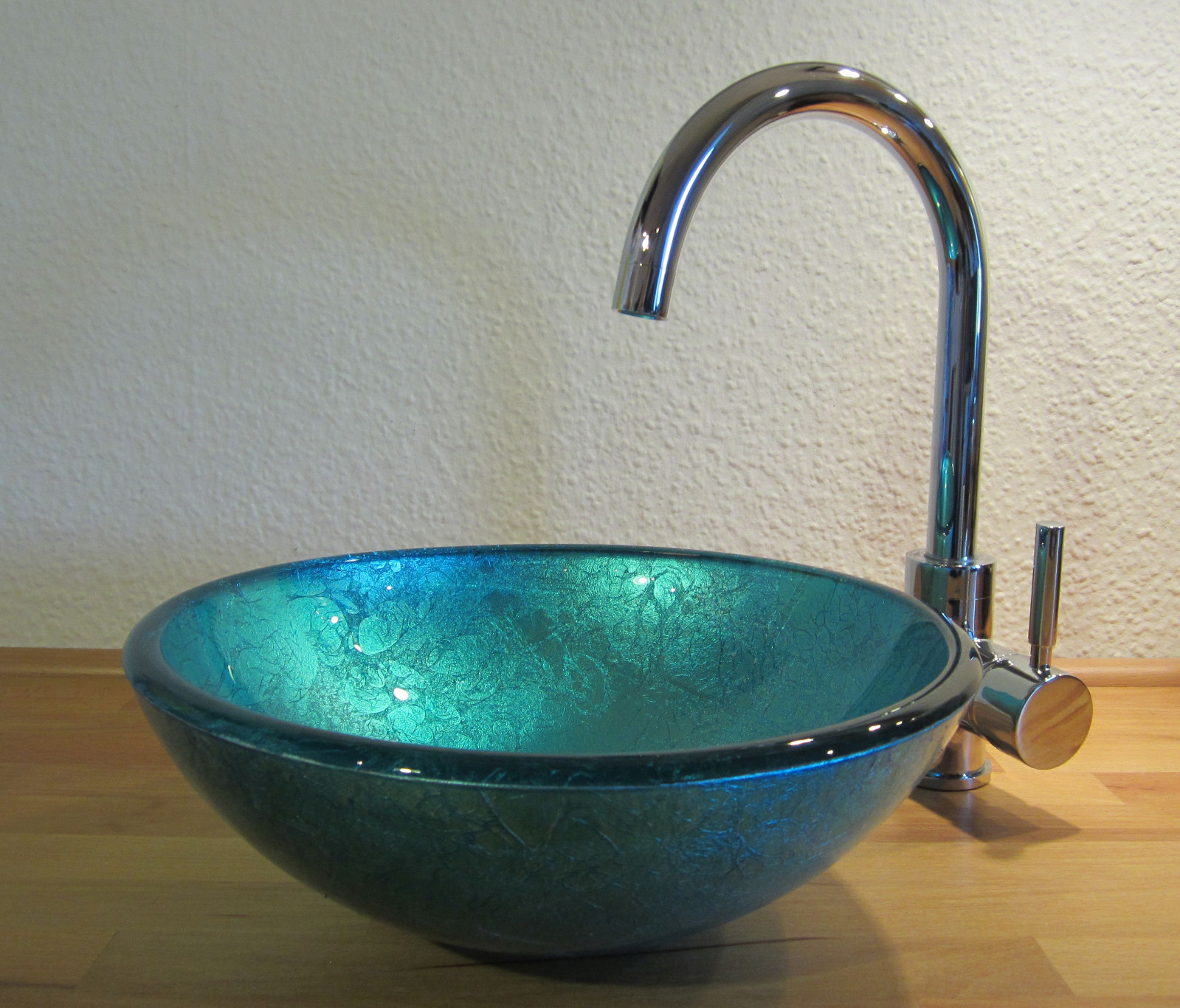 DE Runde Schüssel Gehärtetes Waschbecken aus