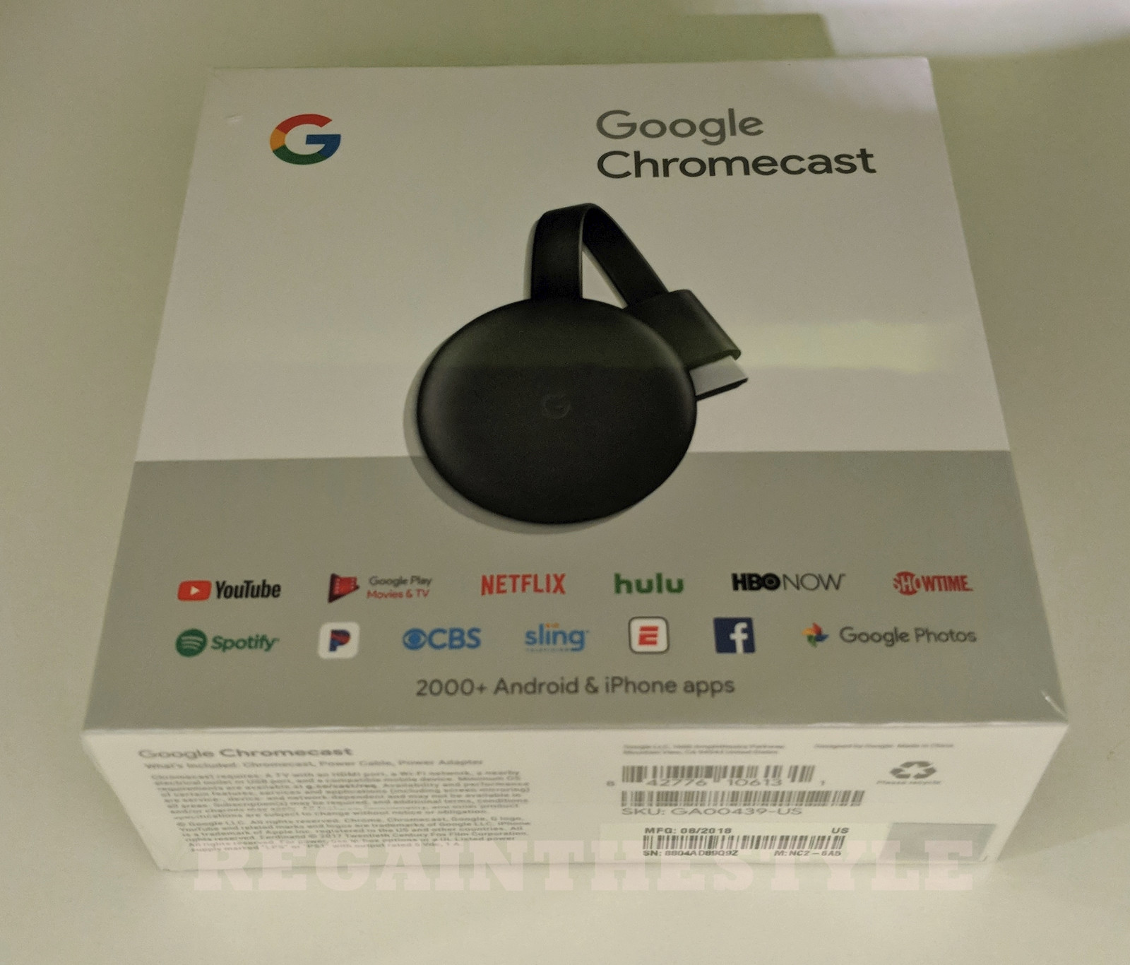 Google Chromecast 3rd Gen Digital Hdmi Media Streaming Device (2018 Version) New