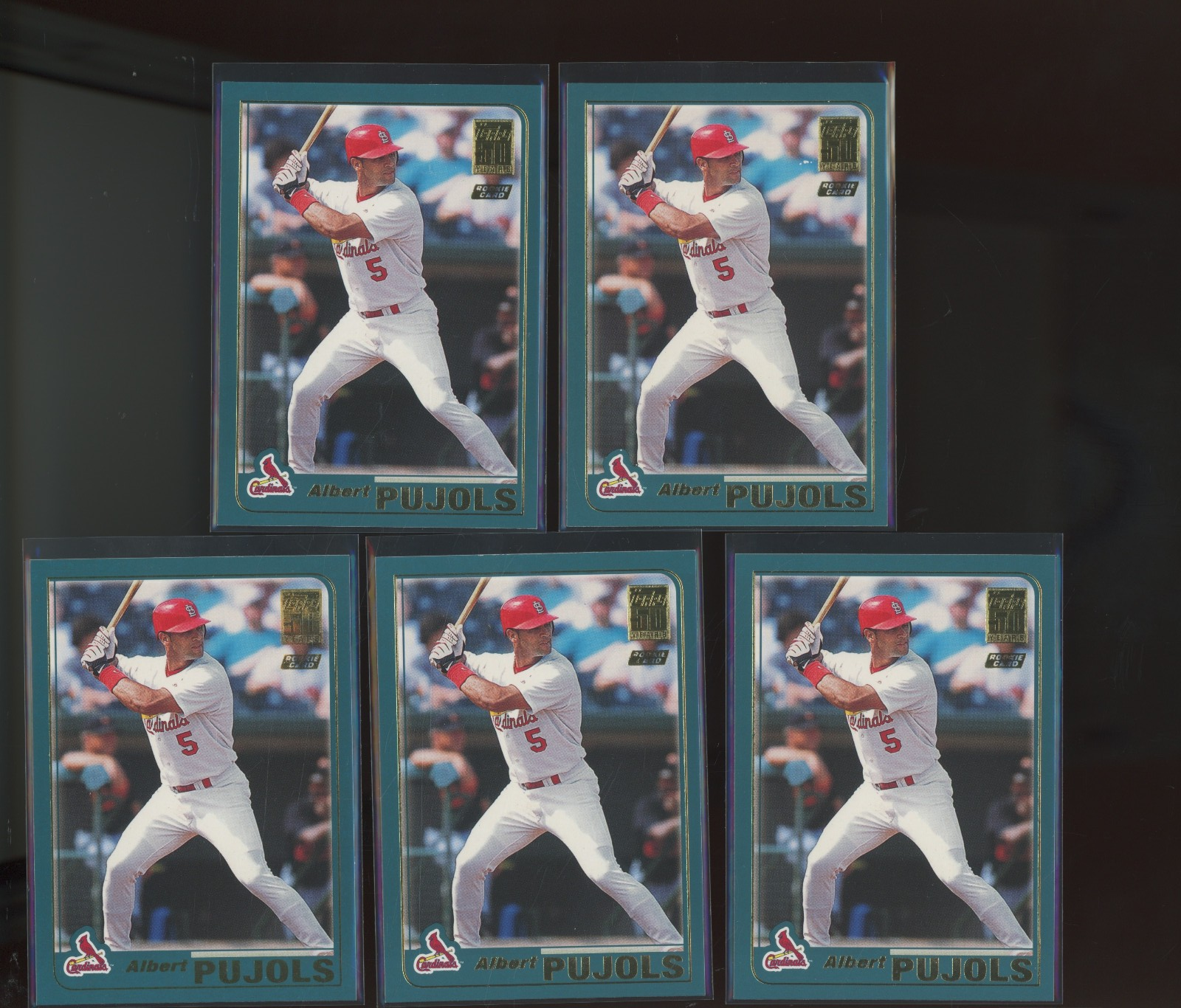 2001 Topps Traded #T247 Albert Pujols RC Rookie Lot Of 5
