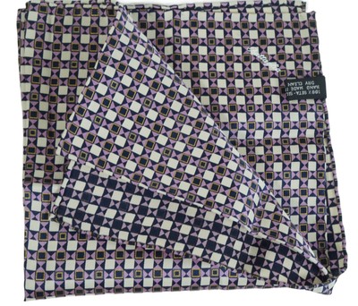 $80 New ITALO FERRETTI Black Gray & White Check 100% Silk Pocket Square 13''